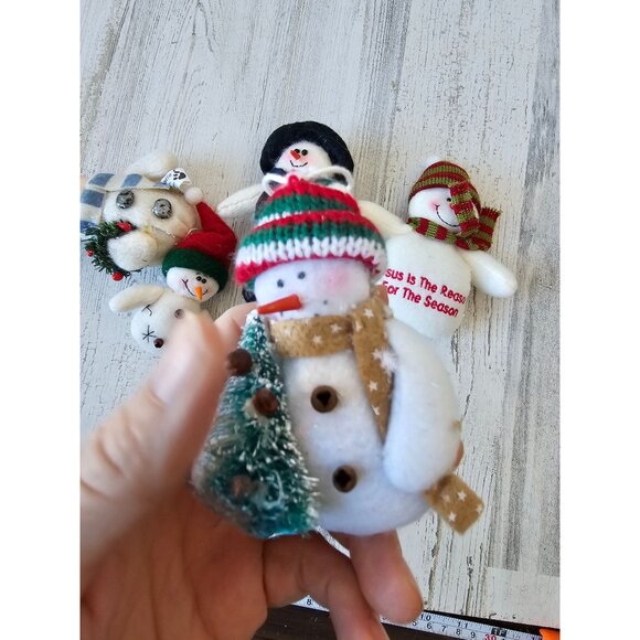 plush snowman tree country folk ornament set Xmas religious plush tree - Picture 10 of 11